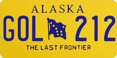 AK license plate GOL212