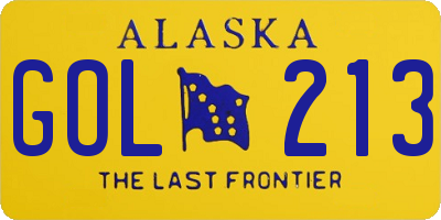 AK license plate GOL213