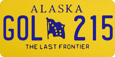 AK license plate GOL215