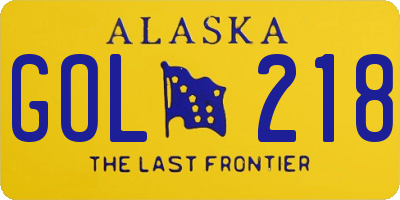 AK license plate GOL218