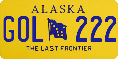AK license plate GOL222