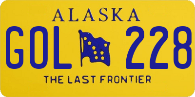 AK license plate GOL228
