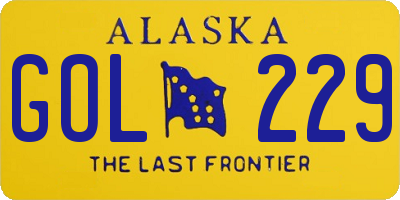 AK license plate GOL229