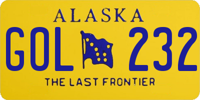AK license plate GOL232
