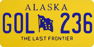 AK license plate GOL236