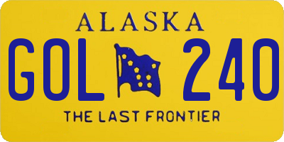 AK license plate GOL240