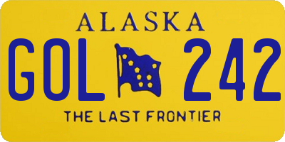 AK license plate GOL242