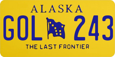 AK license plate GOL243