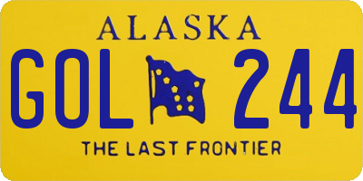 AK license plate GOL244