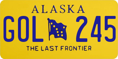 AK license plate GOL245