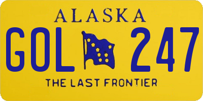 AK license plate GOL247