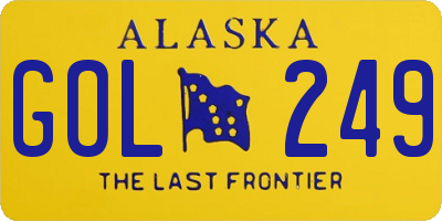 AK license plate GOL249