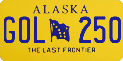 AK license plate GOL250