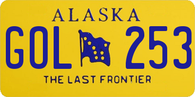 AK license plate GOL253