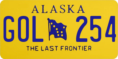 AK license plate GOL254