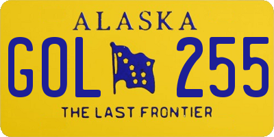 AK license plate GOL255