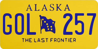 AK license plate GOL257