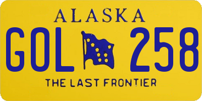 AK license plate GOL258