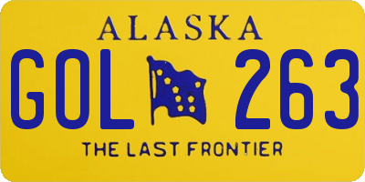 AK license plate GOL263