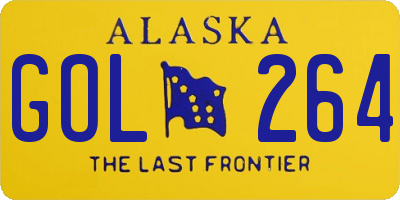 AK license plate GOL264