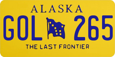 AK license plate GOL265
