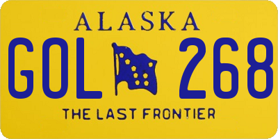 AK license plate GOL268