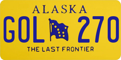 AK license plate GOL270
