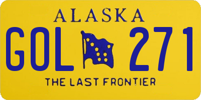 AK license plate GOL271