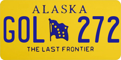 AK license plate GOL272