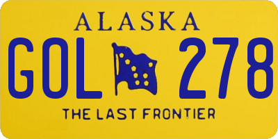 AK license plate GOL278