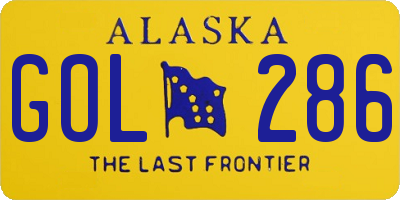 AK license plate GOL286