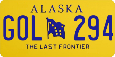 AK license plate GOL294