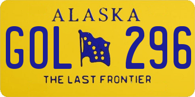 AK license plate GOL296