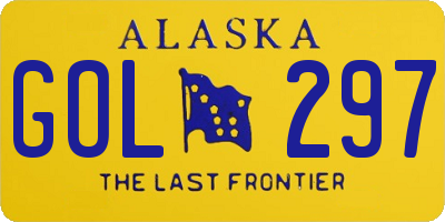 AK license plate GOL297