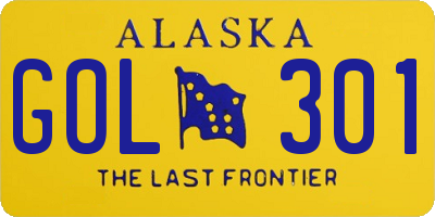 AK license plate GOL301