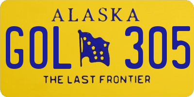 AK license plate GOL305