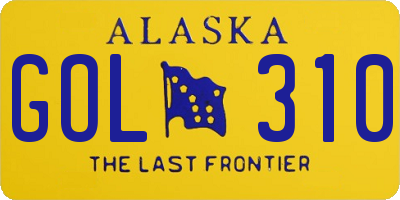 AK license plate GOL310