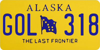 AK license plate GOL318