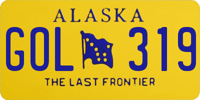 AK license plate GOL319