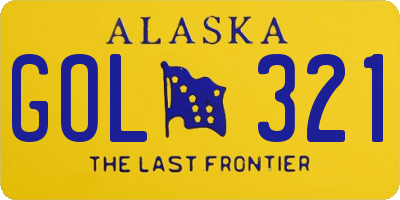 AK license plate GOL321