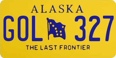 AK license plate GOL327