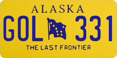 AK license plate GOL331