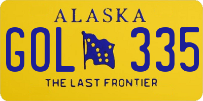AK license plate GOL335