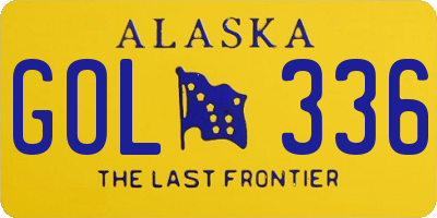 AK license plate GOL336