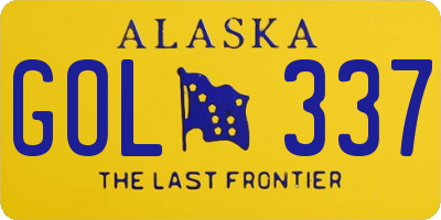 AK license plate GOL337