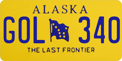 AK license plate GOL340