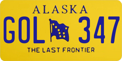 AK license plate GOL347
