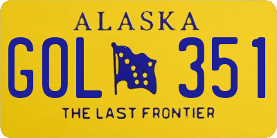 AK license plate GOL351