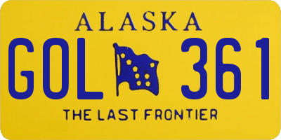 AK license plate GOL361