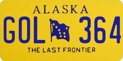 AK license plate GOL364